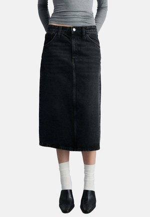 Jupe trapèze - black denim