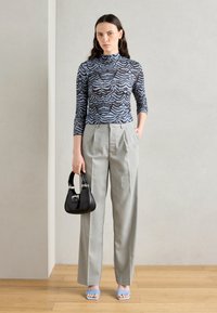 Scotch & Soda ALL OVER PRINTED MOCK NECK LONG SLEEVE - Maglietta a manica lunga - blue