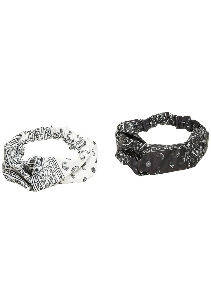 Urban Classics - BANDANA PRINT  2-PACK - Haaraccessoire - black white, Vergroten