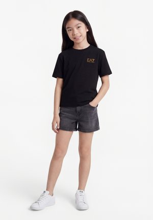 EA7 Emporio Armani UNISEX - Βασικό μπλουζάκι - black/gold-coloured