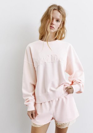 PULL&BEAR STWD ROUND NECK - SWEATSHIRT - Melegítőfelső - light pink