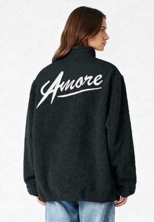 AMORE EMBROIDERY UNISEX - Fleecejas - black