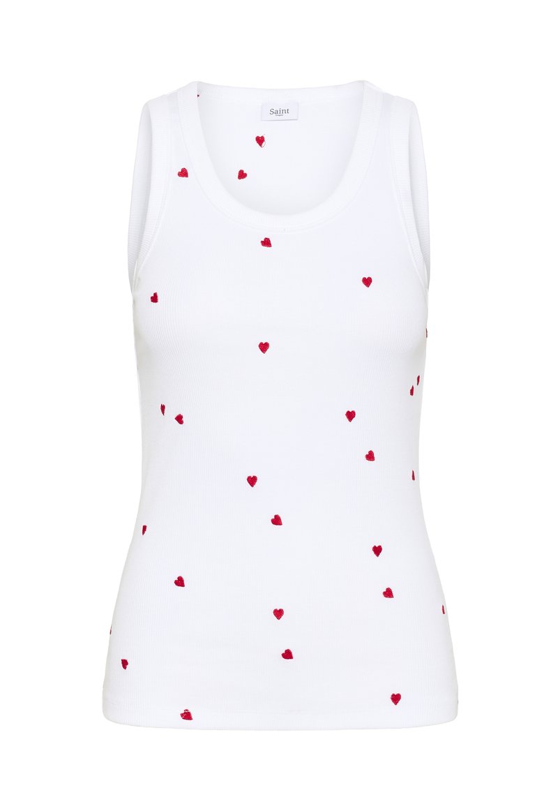 Saint Tropez ZISTESZ TANK - Top - bright white equestrian hearts/weiß ...
