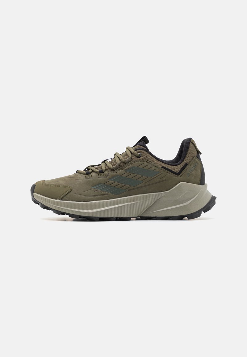 Adidas Terrex TRAILMAKER 2 LEA - Vaelluskengät - olive strata/silver pebble