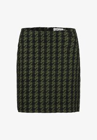 Selected, parrot green houndstooth