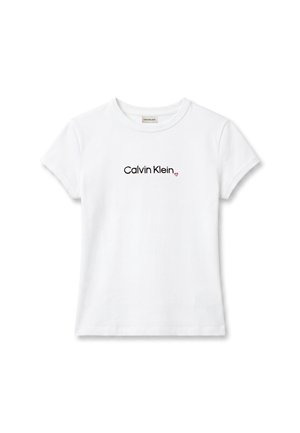Calvin Klein Jeans, SLIM FIT HEART LOGO - Trükipildiga T-särk - bright white