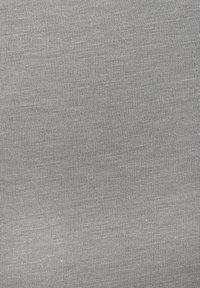 Gray knitted fabric with a smooth texture, featuring a consistent pattern and interwoven fibers creating a subtle sheen.