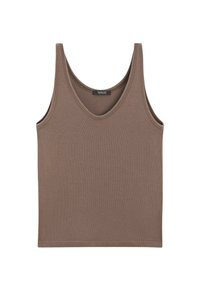 RIBBED STRAPPY SLEEVELESS - Débardeur - brown