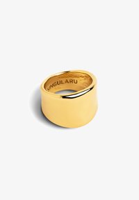 SINGULARU - Anello Curve Rainbow. Ottone con Finitura Placcata Oro 18 Kt. Gioielli da Donna. Taglia 12 SINGULARU - Anello Curve Rainbow. Ottone con Finitura Placcata Oro 18 Kt. Gioielli da Donna. Taglia 12