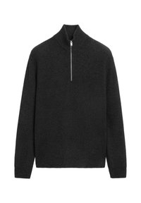 MOCK NECK WITH ZIP - Strickpullover - dark grey