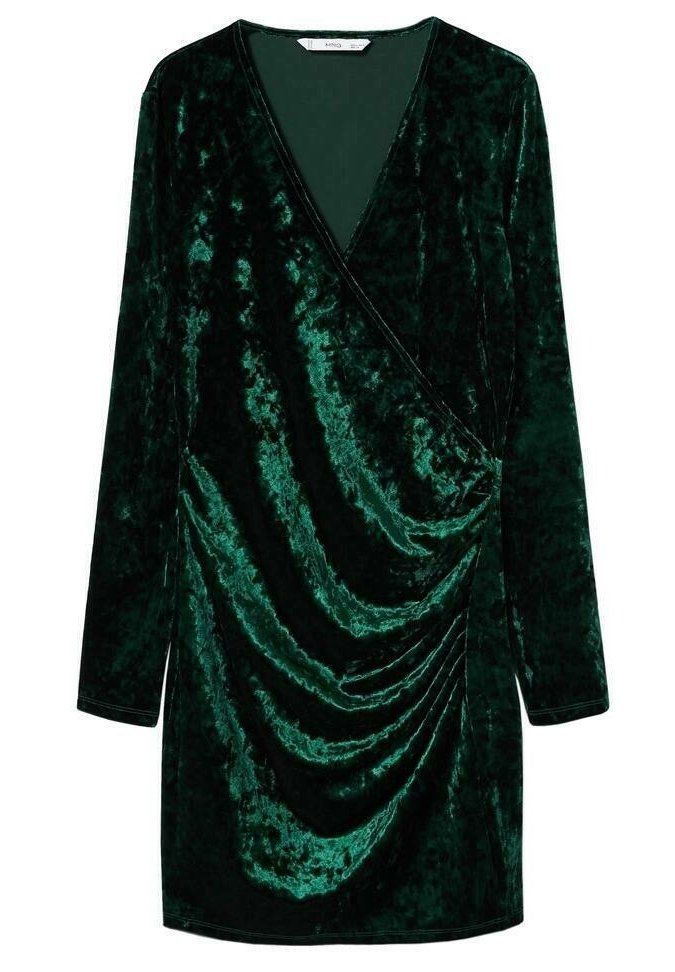 mango green velvet dress The Green Stand Cut Out Velvet Mini Dress