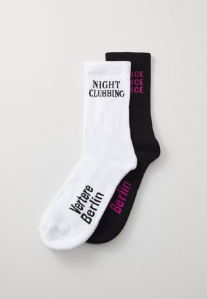 Vertere Berlin NIGHT CLUBBING SOCKS UNISEX 2 PACK - Chaussettes - black/ white