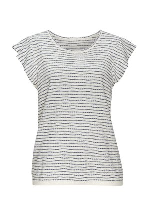 RUNDHALS - Printtipaita - creme rauchblau