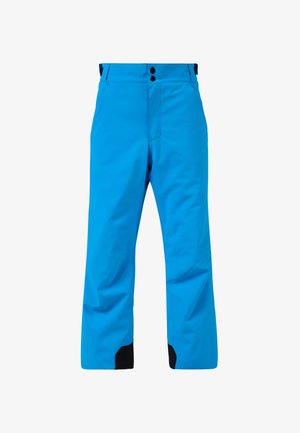 Helle blaue wasserdichte Hosen mit geradem Schnitt, ausgestattet mit schwarzen Akzenten an den Säumen, zwei Knopfverschluss und glattem, strapazierfähigem Stoff.