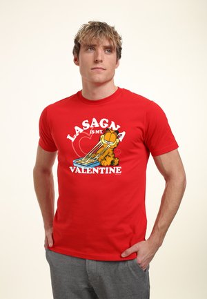 Henry Tiger VALENTINES DAY GARFIELD LASAGNA IS MY VALENTINE - T-Shirt print - red