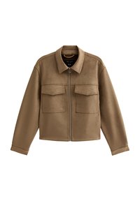 FAUX SUEDE ZIP UP - Imitatieleren jas - tan