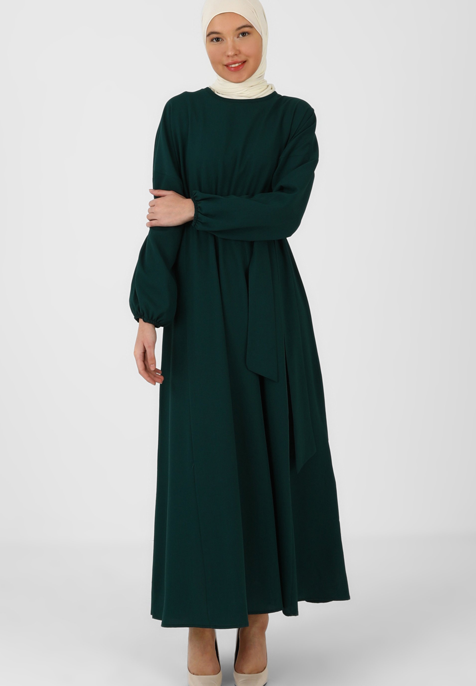 Hijab Modanisa Green Dress Modanisa CREW NECK-MODEST-TAVIN Maxi Dress Dark  Green Zalando