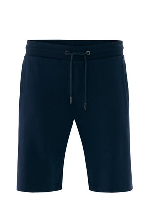 Marineblauwe casual shorts met trekkoord in de taille en zijzakken, gemaakt van zacht materiaal voor comfortabel draagcomfort.