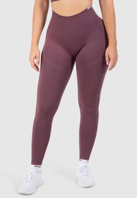Smilodox SCRUNCH EFFECT SOLID LEGGINGS SPORT FITNESS - Leggings - dunkel lila