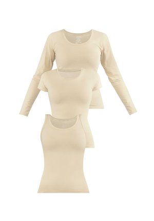 3-ER SET - T-Shirt basic - beige