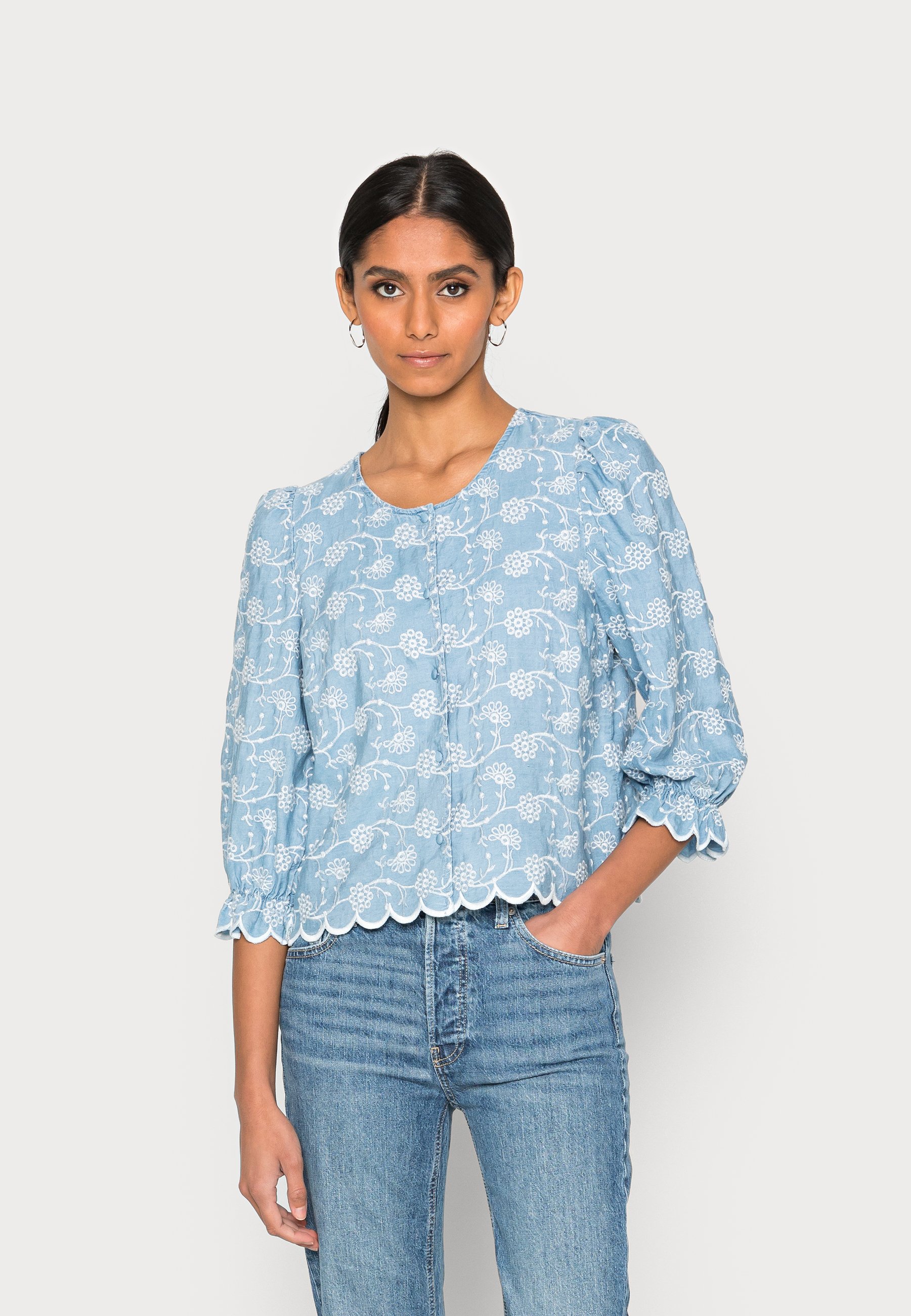 Cream DOMI JACKET - Blouse - light blue 