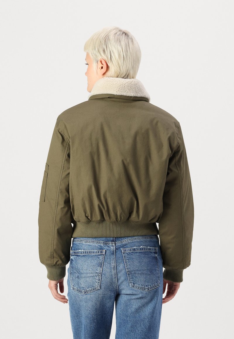 Veste American Eagle pour femme - Caban court en toile kaki