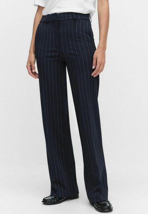 PETRA WIDE - Tygbyxor - navy pinstripe