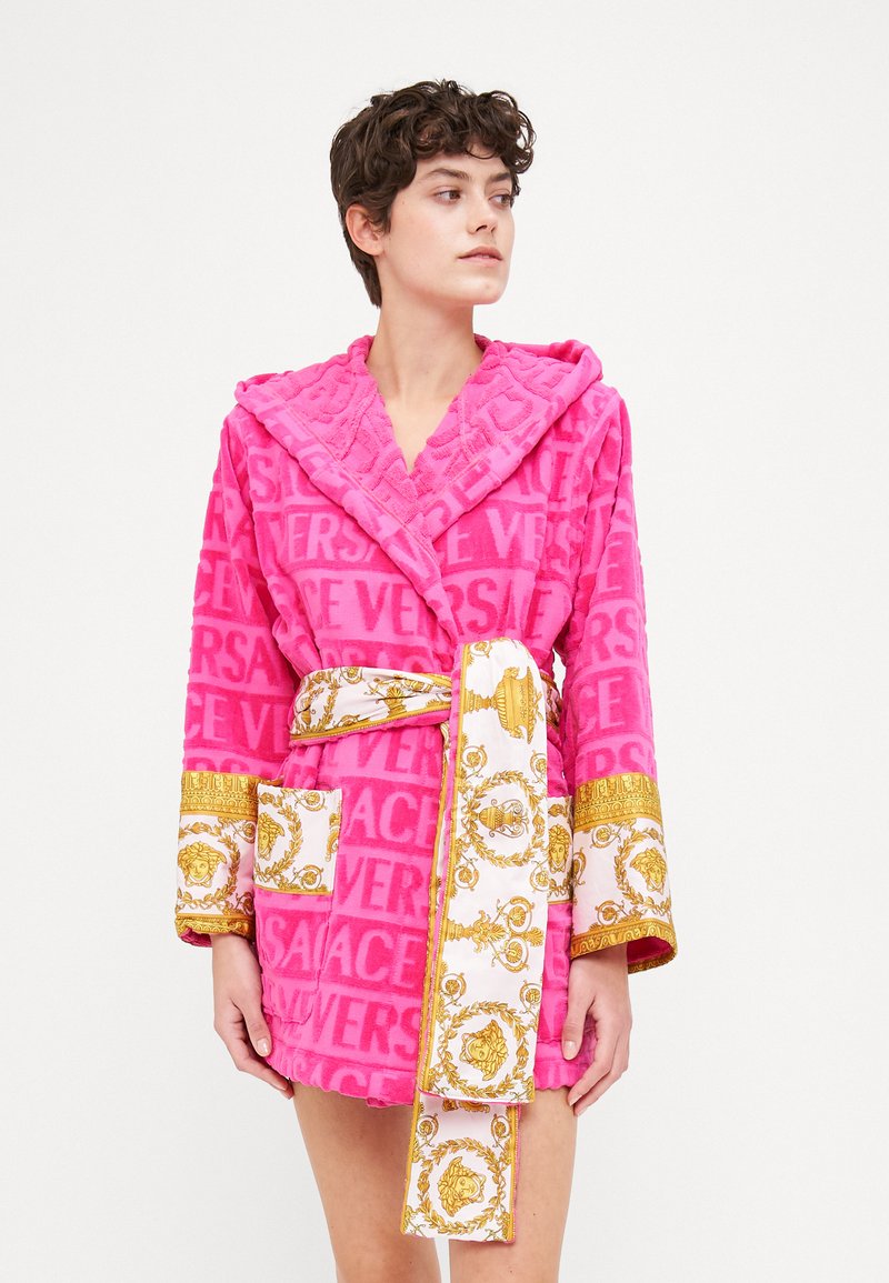 Versace - SHORT BATHROBE WITH HOOD I HEART BAROQUE - Dressing gown - pink, Enlarge