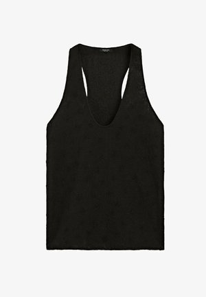 Massimo Dutti, FLOWING TOP WITH EMBROIDERY - Top - black