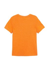 Korte mouwen t-shirt in feloranje, gemaakt van zachte, textuurstof, met een klassieke ronde hals en een eenvoudig, effen achterkantontwerp.