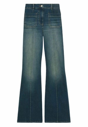 Reiss SAKURA PATCH POCKET - Flared jeans - mid blue