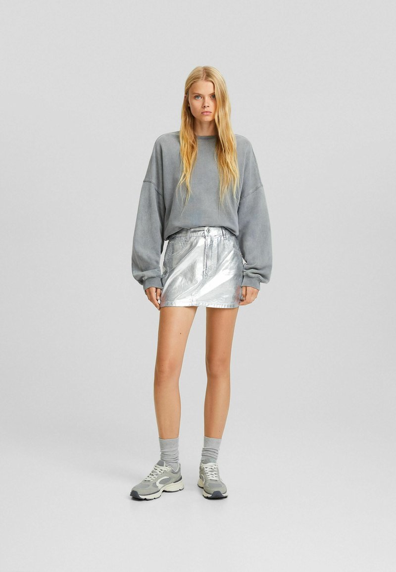 Bershka Minirok grijs-metallic Bershka Minirok grijs-metallic