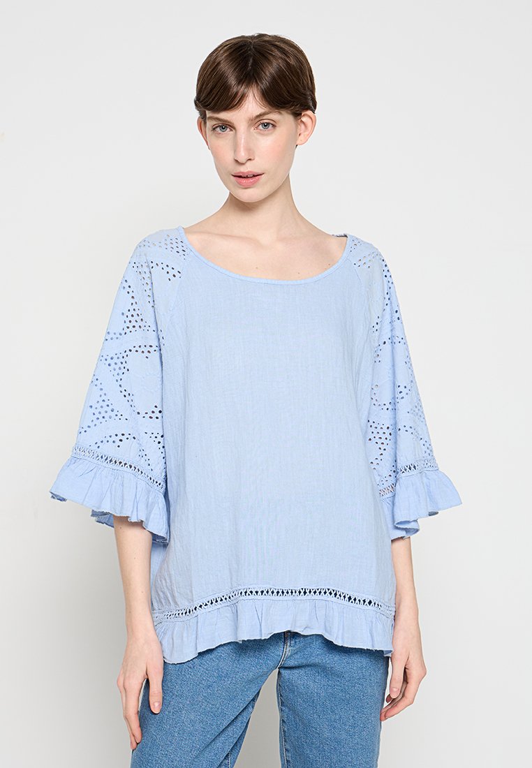 Le Monde du Lin Blouse lichtblauw