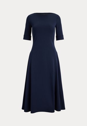 Lauren Ralph Lauren Petite, RIB-KNIT STRETCH COTTON MIDI DRESS - Robe de jour - navy