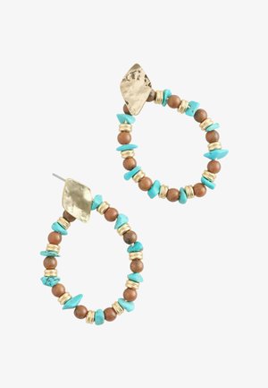 Next, HOOP - Earrings - turquoise blue chocolate brown