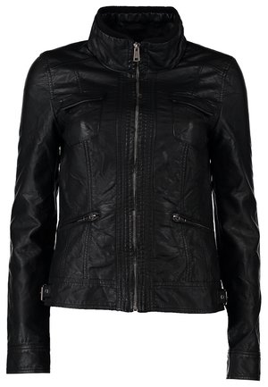 Imiteret læderjakke - black