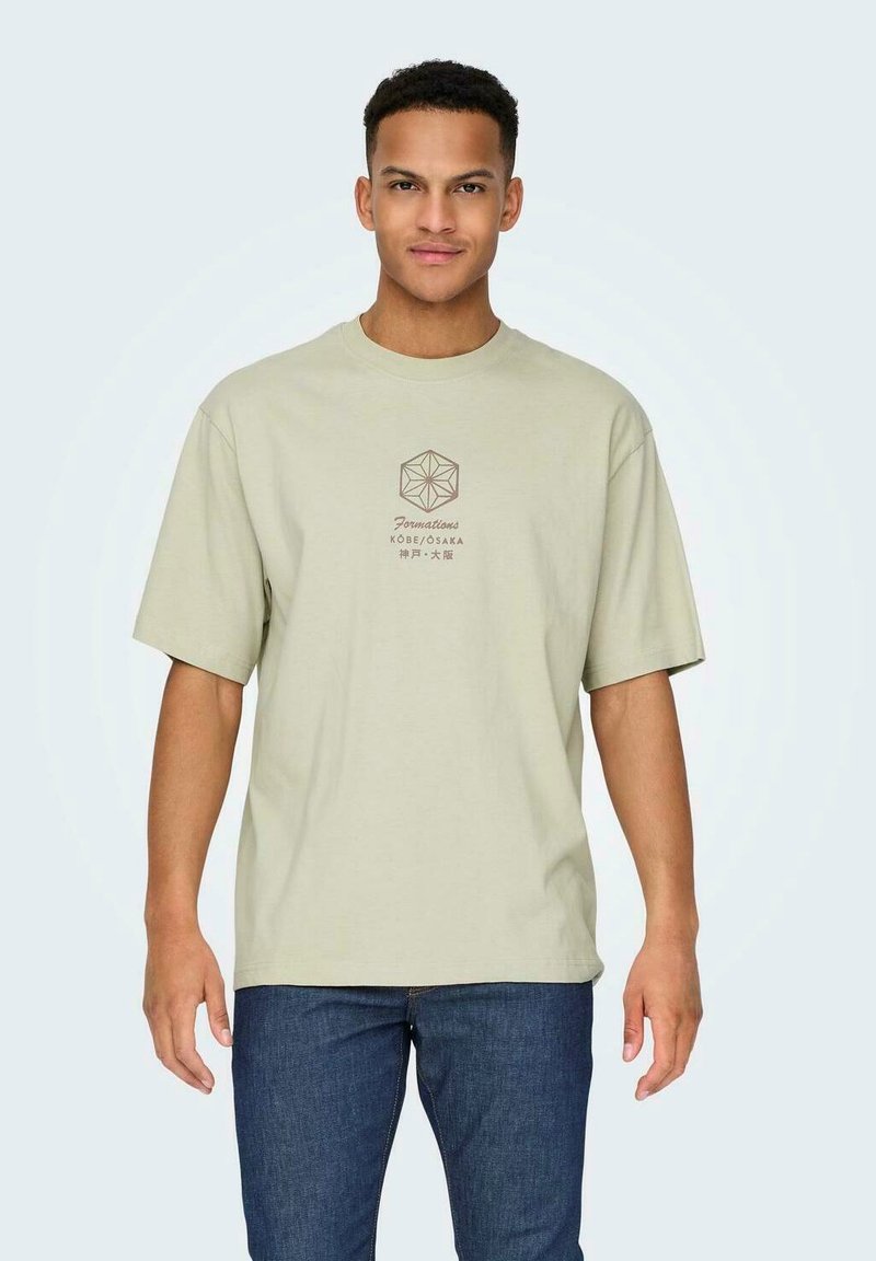 Only & Sons 2ER-SET RUNDHALS KURZARM - Print T-shirt - grau-2