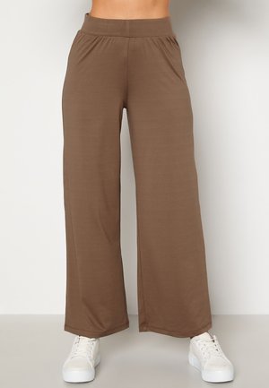 Bubbleroom WIDE LEG TROUSERS - Broek - light brown