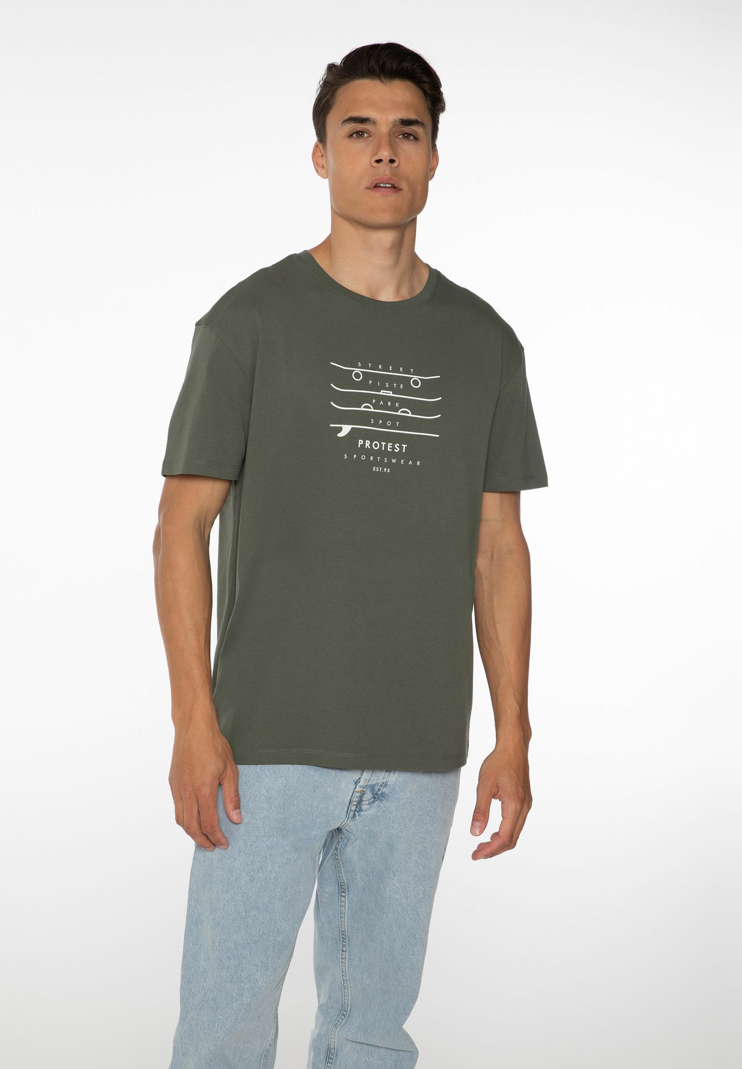 Protest Print T shirts heren online kopen | ZALANDO Protest STANTON T shirt print off whiteyellow Zalando.nl
