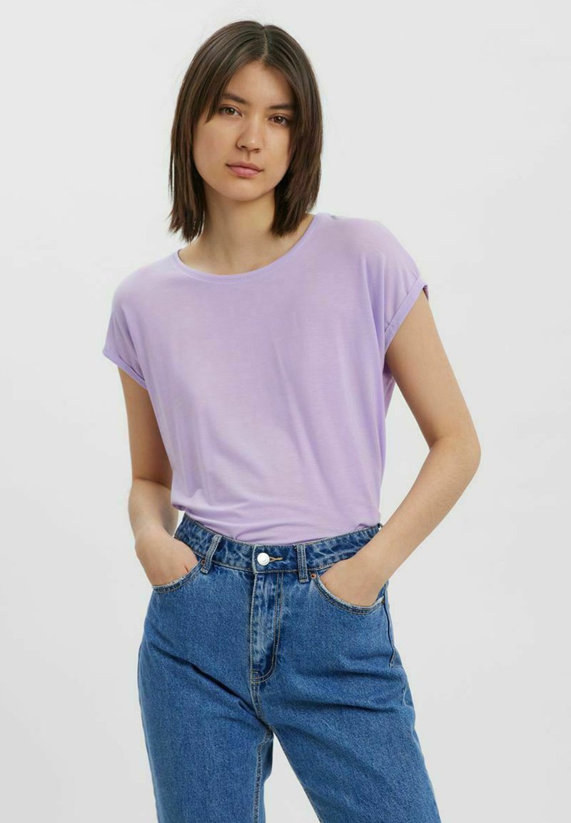 Vero Moda VMAVA PLAIN - Basic T-shirt - lavendula