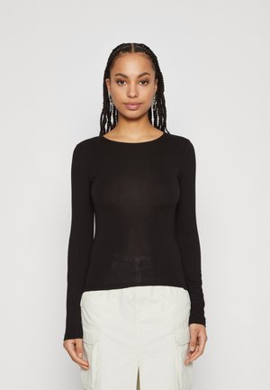 Gina Tricot SOFT TOUCH CREW NECK TOP - Hosszú ujjú felső - black