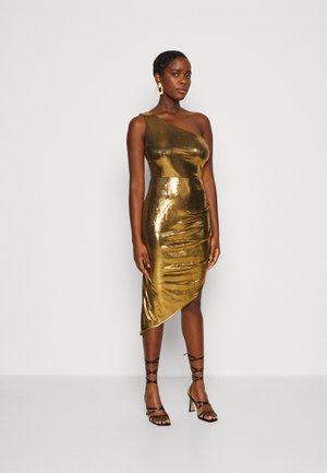 PARTY HALI TIE BACK MIDI DRESS - Džersio suknelė - gold