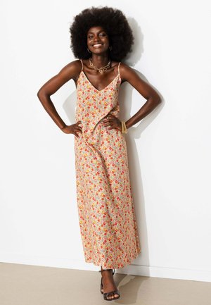 Promod, ROBE LONGUE À BRETELLES - Robe longue - imprimé écru