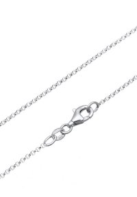 Sølv kædedyse med en kædeklips. Har et delikat linkdesign, poleret overflade, og er stemplet med "925" for sterlingsølv.