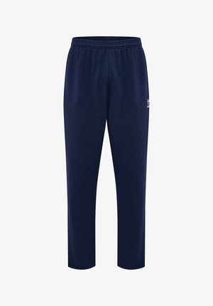 Marineblauwe sweatpants met een elastische tailleband, voorzien van een klein logo aan de linkerkant. Zachte stof en een recht model.