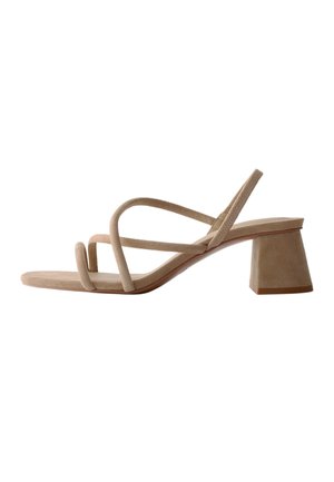 & OTHER STORIES, & OTHER STORIES STRAPPY BLOCK HEEL SANDALS - Sandales - beige