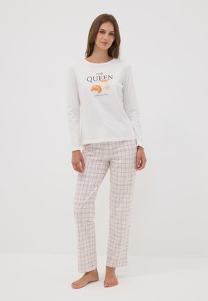 OVS, PYJAMAS WITH “NAP QUEEN” PRINT SET - Pigiama - white pink