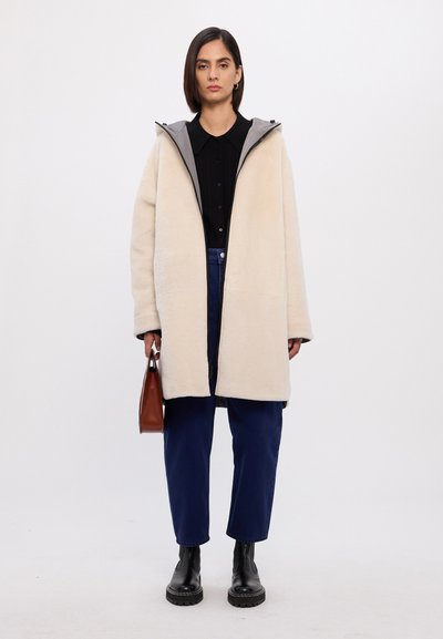 Yves Salomon Parka - charcoal/ivory