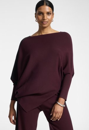 Elena Mirò, MAGLIA KIMONO CON ORLO ASIMMETRICO - Cape - bordeaux