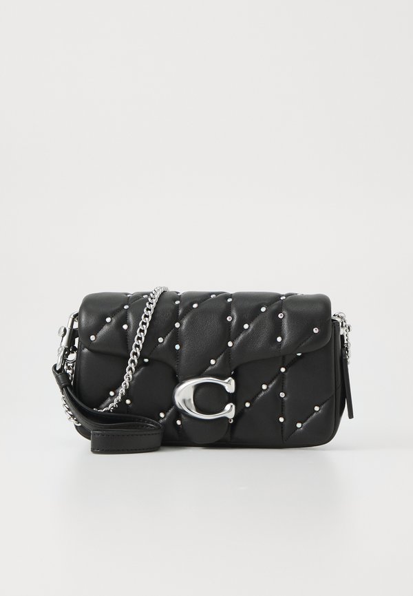 CRYSTAL RIVETS QUILTED PILLOW TABBY WRISTLET WITH CHAIN - Clutch
